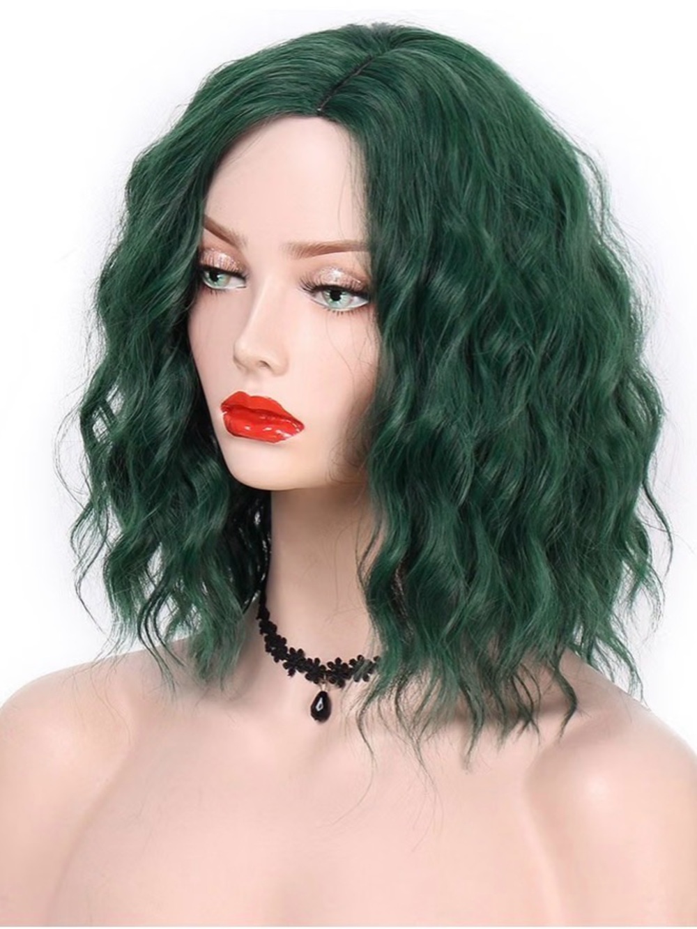 Green Wavy Bob Wig for Women - Heat Resistant Synthetic Hair - The Joker Costume